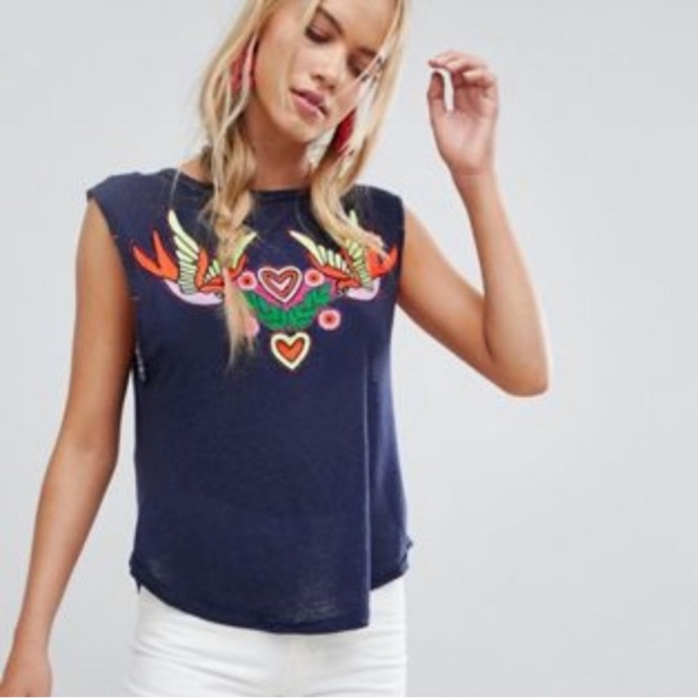 FREE PEOPLE LOVE BIRDS TEE Shirt Top